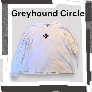 Greyhound White Long Sleeve Top - XL Soft